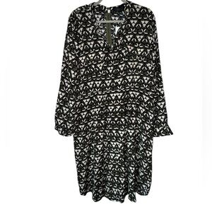 ELOQUII SIZE 16 WOMENS Patterned Dress Long Sleeve Below Knee NWT